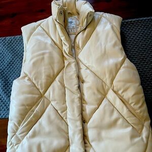 Abercrombie faux leather puffer vest